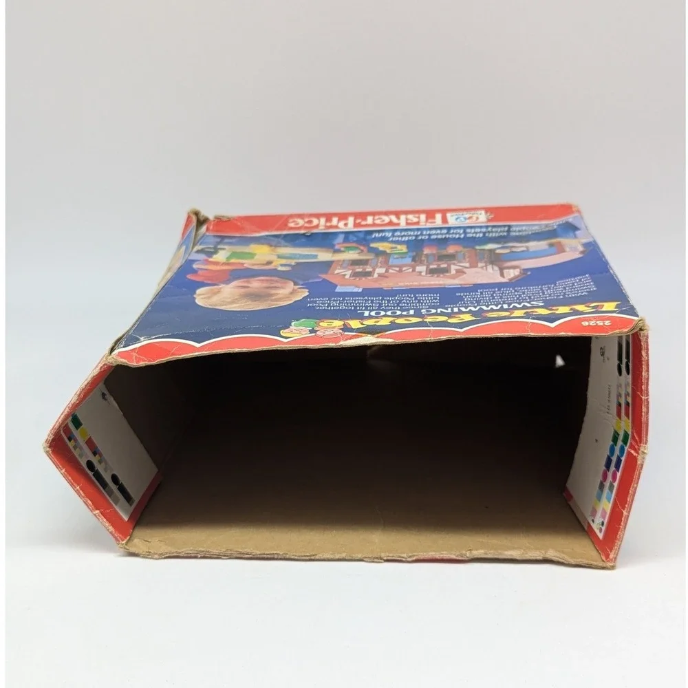 Fisher-Price Little People Swimming Pool 2526 Vintage 1986 Tan Blue Base Box